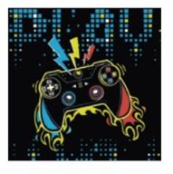 Narodeninové obrúsky pre hráčov, kolekcia Play Joystick Pad, 20 kusov