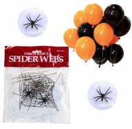 SET Veľké halloweenske pavučiny a strašidelné halloweenske balóny, 10 ks