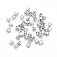 Kamienky na šitie, sklo/mosadz, trieda A, krištáľ, 3-3,2x3-3,2mm, 50ks
