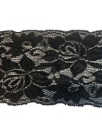 ŠTÝLOVÁ OZDOBNÁ ČIPKA 9CM, ELASTICKÁ, ČIERNA