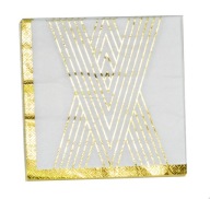 Papierové obrúsky BIELE ZLATÉ narodeniny 10 ks párty 33X33 cm svadobné glamour