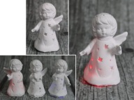Keramický anjel s LED svetlom 8x4 cm - 1 ks