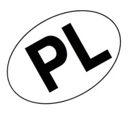 NÁLEPKA IDENTIFIKÁCIA KRAJINY POĽSKO PL MALÉ 9,5 cm
