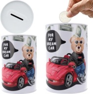 PLECHOVKA, KOVOVÉ PRASIATKO NA PENIAZE, BANKOVKY, SLZU, DARČEK MEDVEĎA, VEĽKÉ