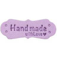 Etiketa HAND MADE fialová musí mať 2446