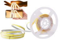 Neon COB LED pas 12V 1m 320 diod 4000K NEUTRAL BIELY HOMOGENNY 8MM