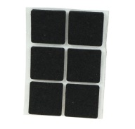 6x Plsťová podložka 30 x 30 mm pod nábytok, čierna