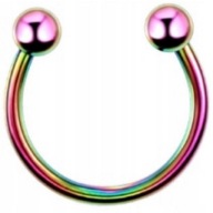Piercing do nosa, ucha, podkovy s loptičkami SS316L 1,2/8/3+3 mm