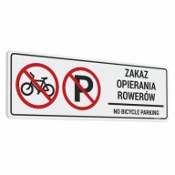 Zákaz naklonených bicyklov - nálepka 10x30