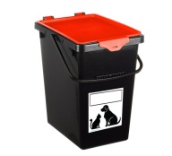 VEDROVÁ NÁDOBKA NA SUCHÉ KRMIVO PRE PSOV A MAČKY S KRÝM LEŠŤOU 10L NKL