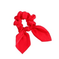 Gumička do vlasov, gumička, boho šatka, dlhá červená semišová mašľa
