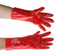 RUKAVICE OCHRANNÉ GUMOVÉ PRACOVNÉ RUKAVICE ČERVENÉ PVC CONSORTE 421-35 XL