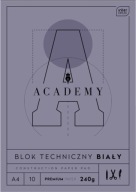 AKADÉMIA TECHNICKÝ BLOK BIELY PAPIER A4 240g-1724