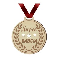 Super BABIČKÁ MEDAILA, drevená STUHA, DEŇ BABIČKY