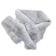 Kožušinový opasok, kožušinka, 8 cm, dekoračný materiál, 1 meter, SIVÁ