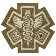 NÁŠIVA ZNAKU STAR OF LIFE CADEUCE VÝŠIVKA M-TAC COYOTE