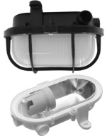Svietidlo dielenskej lampy so suterénnym kanálom OVAL E27 IP44 sieťka čierna