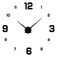 Nástenné hodiny nalepené na stenu Silent DIY LOFT Modern Black 40cm