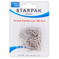 KANCELÁRSKE SPOJKY, strieborné, 50 KS, malé, STARPAK