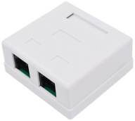 Cat.5e dvojitá nástenná zásuvka 2xRJ-45