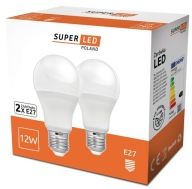 Sada 2x E27 LED žiarovky 12W = 100W SuperLED