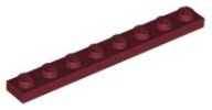 LEGO Plate 1x8 tmavočervená (3460/4541507)