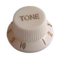 Gitarový gombík v štýle Strat, biely „TONE“