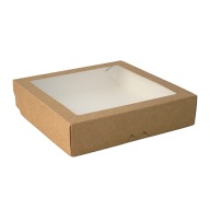 KRABIČKA LEPENÁ S OKIENKOM 20/20/4cm ČERVENÁ PLAST