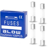 100 KS RÝCHLA RÚROVÁ SKLENENÁ POISTKA 15A CE 5x20mm WTA