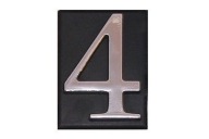 Číslo 4, samolepiaca chrómová platňa 4,5 cm