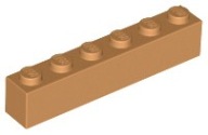 LEGO 3009 BRICK 1x6 nugátové stredné NOVINKA (2g)