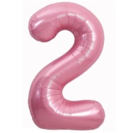 FÓLIOVÝ BALÓN ČÍSLO 2 Dva RUŽOVÉ 100CM
