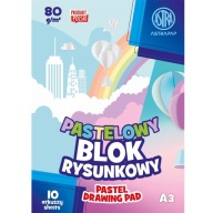 Astra podložka na kreslenie, 10 pastelových listov A3