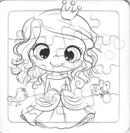 Puzzle sfarbenie princezná princezná