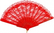 Vejár z červenej látky Japonské čipkované karnevalové šaty Geisha
