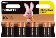 8x DURACELL ALKALICKÁ BATÉRIA LR6 AA R6 MN1500