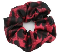 Gumička do vlasov LARGE RED SILK LEOPHER WRAPPER