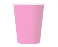 RUŽOVÉ poháre 270ml, 6 kusov, papier