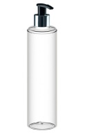 FĽAŠA S KOZMETICKOU PUMPAČKOU 250ml, ČIERNA/STRIEBORNÁ