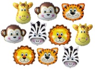 10 kusov FÓLIOVÉ BALÓNKY safari ZVIERATKÁ ZOO DŽUNGLA zvieratká z džungle