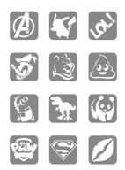 Glitter Tattoo Template MIX Designs Small 1