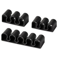 Držiak kábla IKEA KALKSTUFF na písací nábytok, 3 ks, čierne vstupy