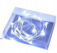 DRÔTOVÉ LAMPY 20 LED BATÉRIÍ BIELE SVETLO