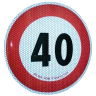 Reflexná nálepka s obmedzením rýchlosti 40 km/h