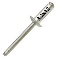 OCEĽOVÉ Slepé nity OCEL/OCEL 3,2x12 mm - 10 KS