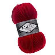 Priadza Superlana Maxi - 56 červená Alize s vlnou