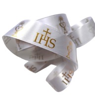 Stuha Communion saténová stuha IHS 25mm 23mb darčeková mašlička