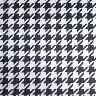 Poťahová látka velúrová potlač geometrický materiál Houndstooth čierna a biela