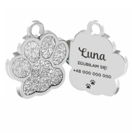 ID tag Golier tag Paw for Dog Cat GRAVÍROVANIE MENA