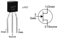 Tranzistor MPF102 TO92 JFET VHF 400 MHz